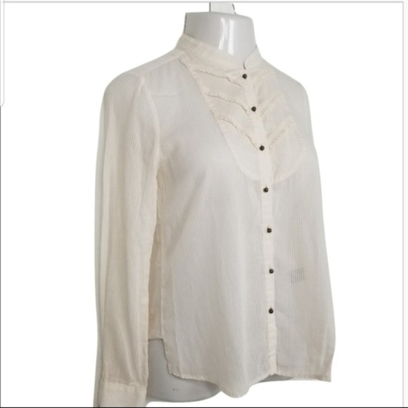 Marc Jacobs Ivory Bib-front Button Long Sleeve Blouse - Picture 8 of 8
